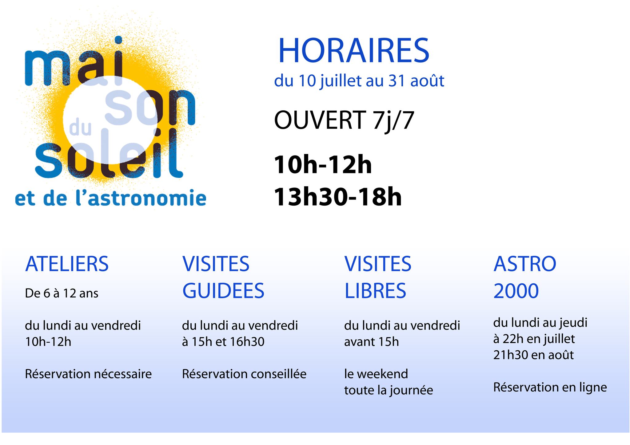 MDS horaires ete 2023